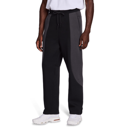 Nike Fleecebroek met kleurblokken en open zoom voor heren Tech - Zwart- Heren, Zwart S