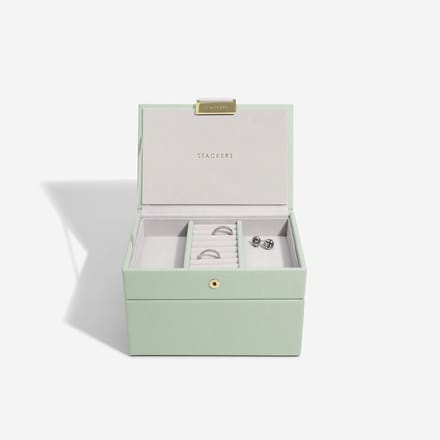 STACKERS mini SAGE GREEN - Sieradendoos - Juwelendoos - Sieradenhouder - Sieraden Organizer - 2-set