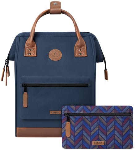 CABAIA - Rugzak Adventurer Medium 18L Chicago, Computercompartiment 13", Levenslange garantie, Brede opening - Blauw