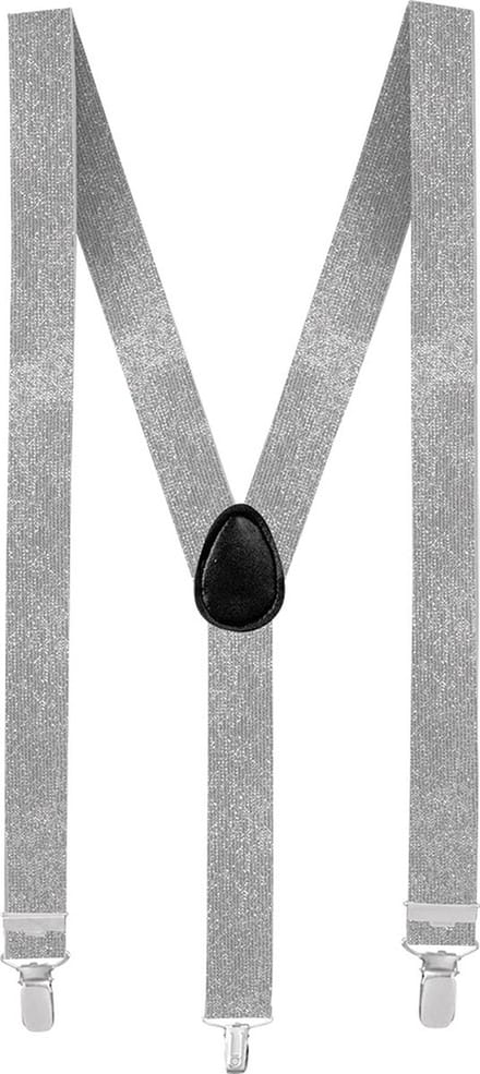 Boland - Bretels Basic zilver Zilver - Volwassenen - Unisex - Gangster -