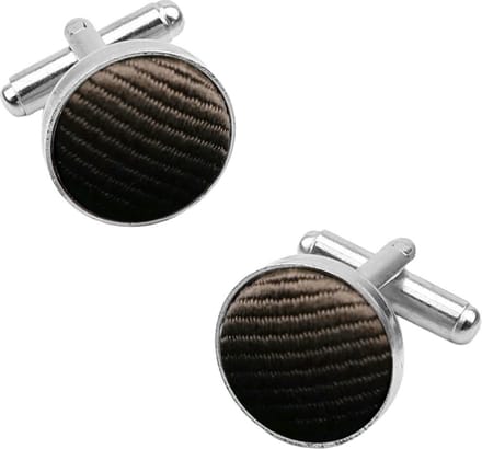 Fako Bijoux - Manchetknopen - Staal & Streep - 16mm - Bruin