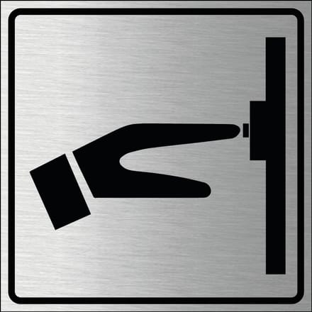 Deurbel bordje, geborsteld aluminium 100 x 100 mm