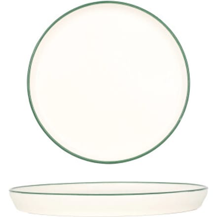 Rinart Dessertbord - Green Edge - Porselein - 17 cm - set van 6