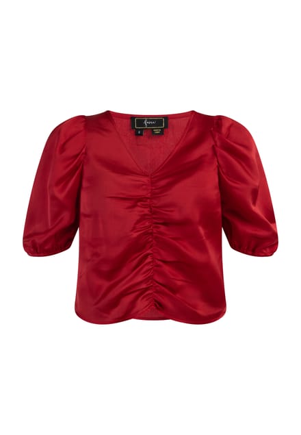 Faina Gedrapeerde bovenkant Dames rood