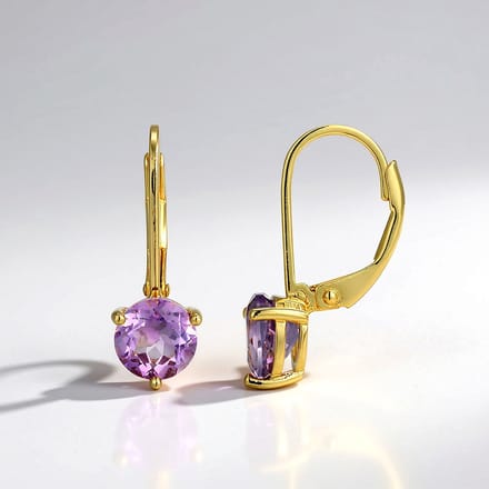 Lavendel Amethist Verguld Zilver Oorbellen