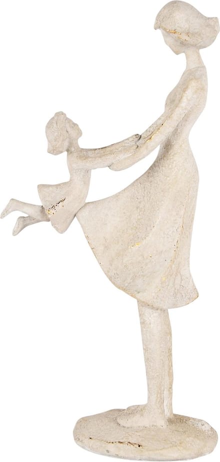 Dekoratief | Moeder staand m/kind, beige, resina, 12x7x23cm | A250130