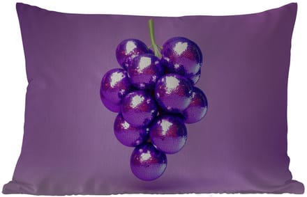 Buitenkussens - Tuin - Druif - Disco - Glitter - Paars - 50x30 cm