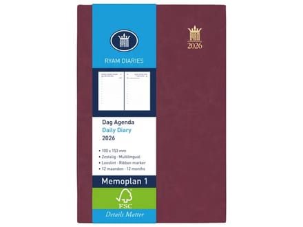 Ryam Agenda 2027 - Memoplan 1 - Bordeaux - Zachte Kaft (10cm x 15cm)