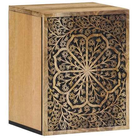 Vidaxl Wandkast voor de Badkamer, 38X33X48 Cm, Massief Mangohout