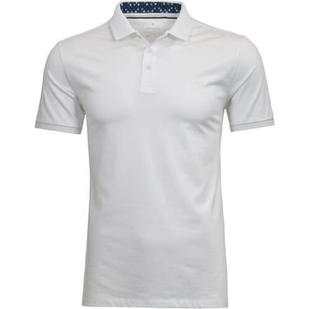 Ragman Polo Piqué Uni Keep Dry Finish Wit / male