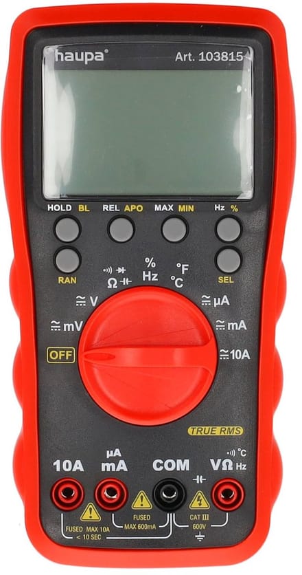 Haupa Digitale Multimeter Multi Check III - LCD-scherm - Spanning, stroom, weerstand Ã©n temperatuur - Multi Check III