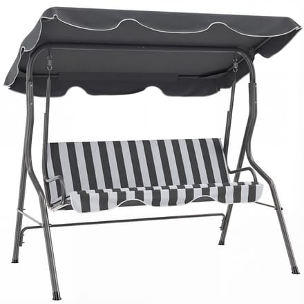 Outsunny schommelbank - Metaal - 170x110x153cm - Grijs