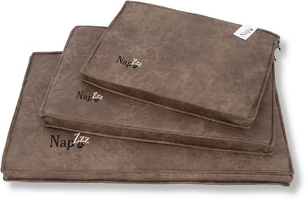 NapZZZ benchkussen lederlook bruin Maat M:75 x 47 x 5 cm