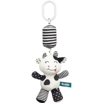 Sensillo Black&White Koe Hangspeeltje voor Kinderwagen - Geluid