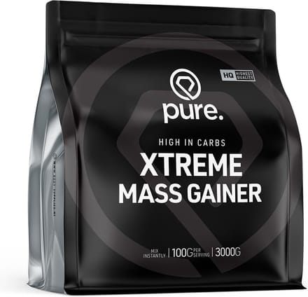 Pure. Xtreme Mass Gainer - Aardbei - 3000g - eiwit - koolhydraten - gewichtstoename - weightgainer