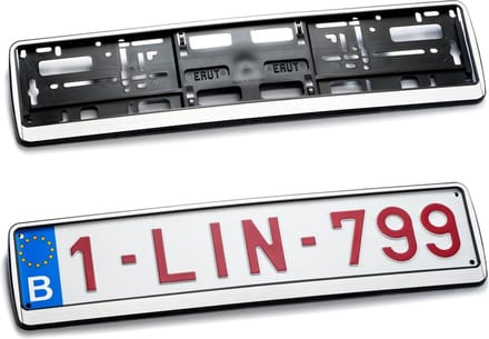 Nummerplaathouder Zilver PP voor nummerplaat 520x110mm BELGIË‎‎