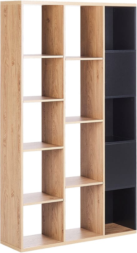 BANGOR - Boekenkast - Lichthout/Zwart - MDF