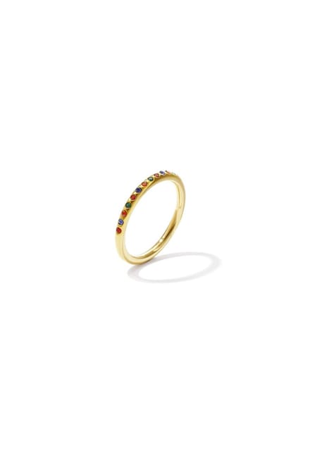 Minimalistische ring met steentjes - gemengde kleur - 17