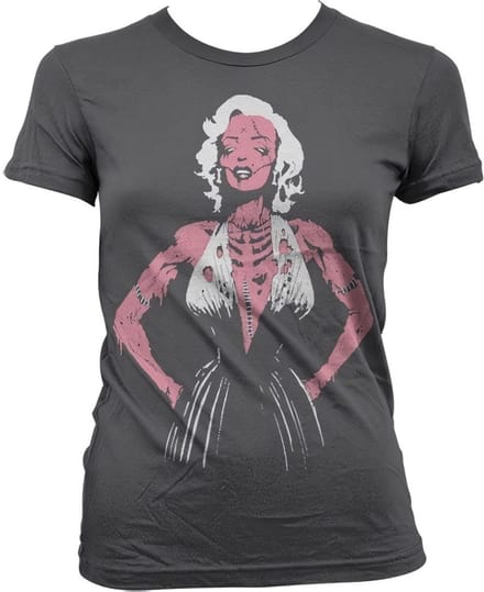 Zombie M'on-Roe Girly T-shirt voor dames, donkergrijs
