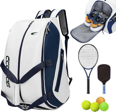 Multi-Use Padel Backpack voor Sport met Schoencompartiment en Ballen Sleeve
