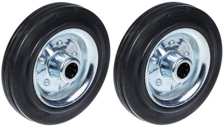 Set van 2 Zware Steunwielen voor Karren en Trolleys 160mm Rubber