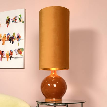 Lucide Vloerlamp Esterad, oker, Ø 34 cm, hoogte 100 cm, glas