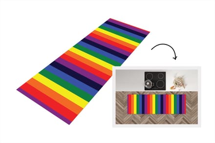 Keukenloper - Loper keuken - Regenboog - Patronen - Pride - 180x60 cm - Keukenloper vinyl