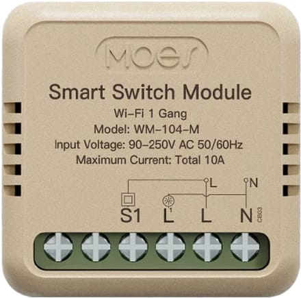 Moes inbouw schakelaar | kroonsteen | Wifi | Tuya Smart en SmartLife | 16A | stroommeter