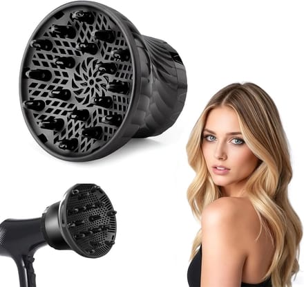 Haar Diffuser - Krul Opzetstuk - Krullen Stylen - Universele Pasvorm - 18 x 18 cm - Zwart