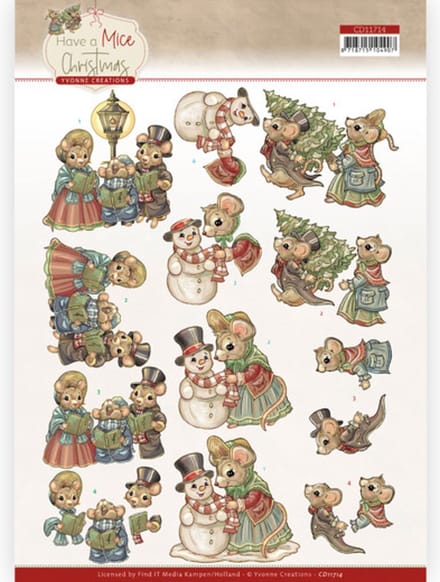 3D Cutting Sheet - Yvonne Creations - Have a Mice Christmas - Christmas Carol 1 stuk