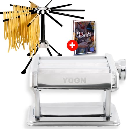 YUGN Pastamachine met Pastadroogrek - Pastamaker met 6 Diktes en Tafelklem