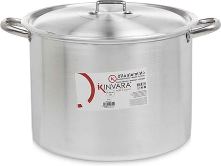 Kinvara grote kookpan/Soeppan met deksel - Aluminium - 30 liter - D36 x H31 cm