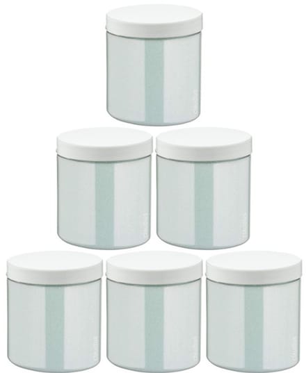 Scrubzout Hammam Herbal - 300 gram - Pot met witte deksel - set van 6 stuks - Hydraterende Lichaamsscrub