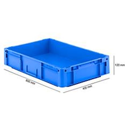 Eurobox serie LTF 6120, gemaakt van PP, inhoud 21 liter, bodemgreep, blauw