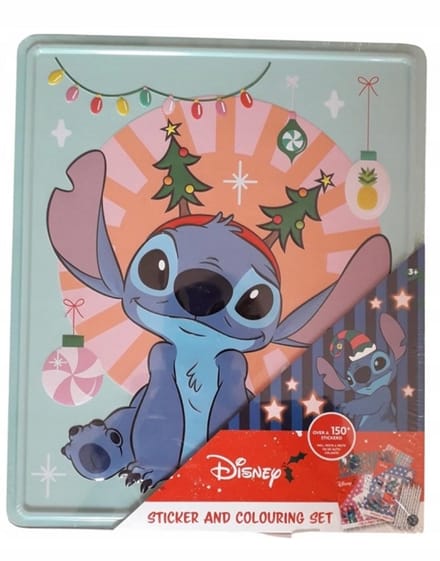 Disney Lilo en Stitch sticker en kleurplaten in blik - Kerst