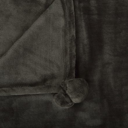 TERKE - Plaid - Donkergrijs - 200 x 220 cm - Polyester