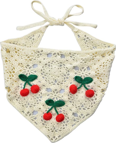 Clayre & Eef Bandana Kind 80 cm Beige Katoen Kersen