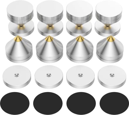 Set van 8 HiFi luidsprekerspikes voor optimale audio-isolatie