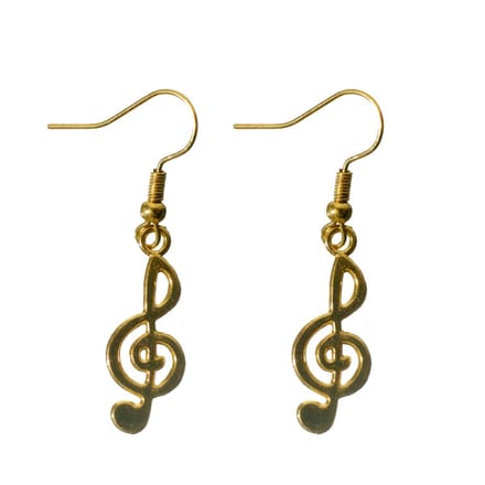 oorbellen muzieksleutel goud rvs