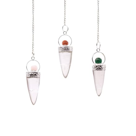 Bergkristallen kegel & zilveren ring - Assortiment