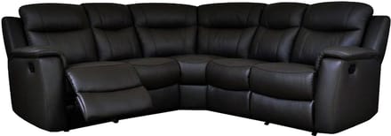 Vente-unique Leren relaxhoekbank EVASION - zwart