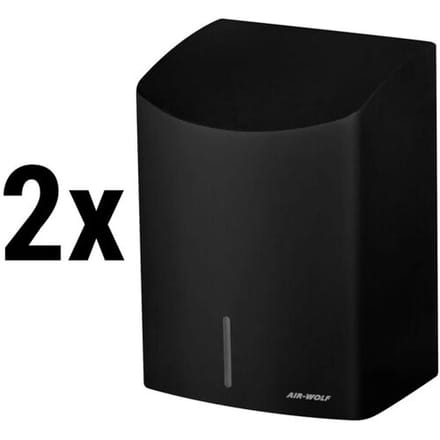 (2 stuks) AIR-WOLF Handdroger met infraroodsensor - RVS Mat zwart