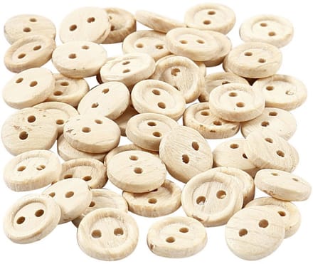CC Houten Knopen 8 mm 50 stuks