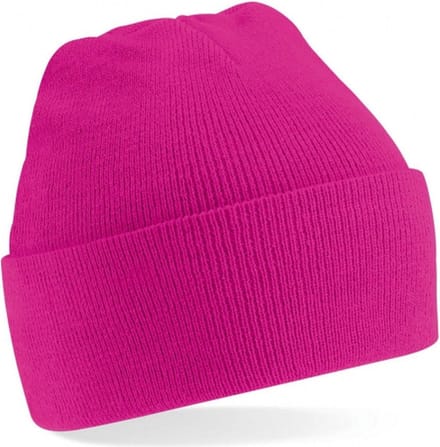 Beechfield kindermuts Soft Feel - fuchsia roze - voor kinderen - meisjes - acryl - one size - dubbel laags