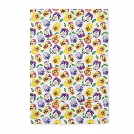 Ambiente Theedoek Lots of Pansies wit multi 70x50cm