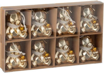 J-Line hanger Beer - kunststof - goud/wit - doos van 8