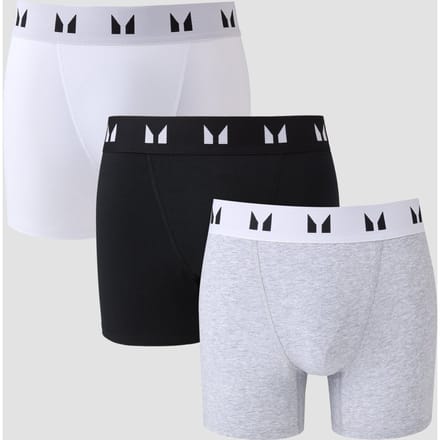 MP boxershorts voor heren (verpakking met drie stuks) - Zwart / Wit / Grijs - S