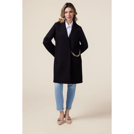 Oltre Scuba Fabric Coat Black Taglia: 44 | Cappotti monopetto Outlet | Donna | Nero