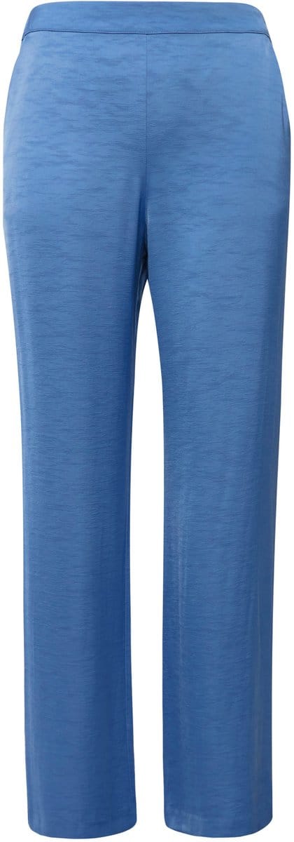 Ulla Popken - Dames - Pantalon structuur wijde pijpen - Jeansblauw - Maat 52