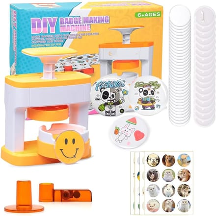 Core® Button Maker 55mm – Button Machine – Badge Maker – Buttons Zelf Maken – Geel - 26cm x 21cm x 7cm